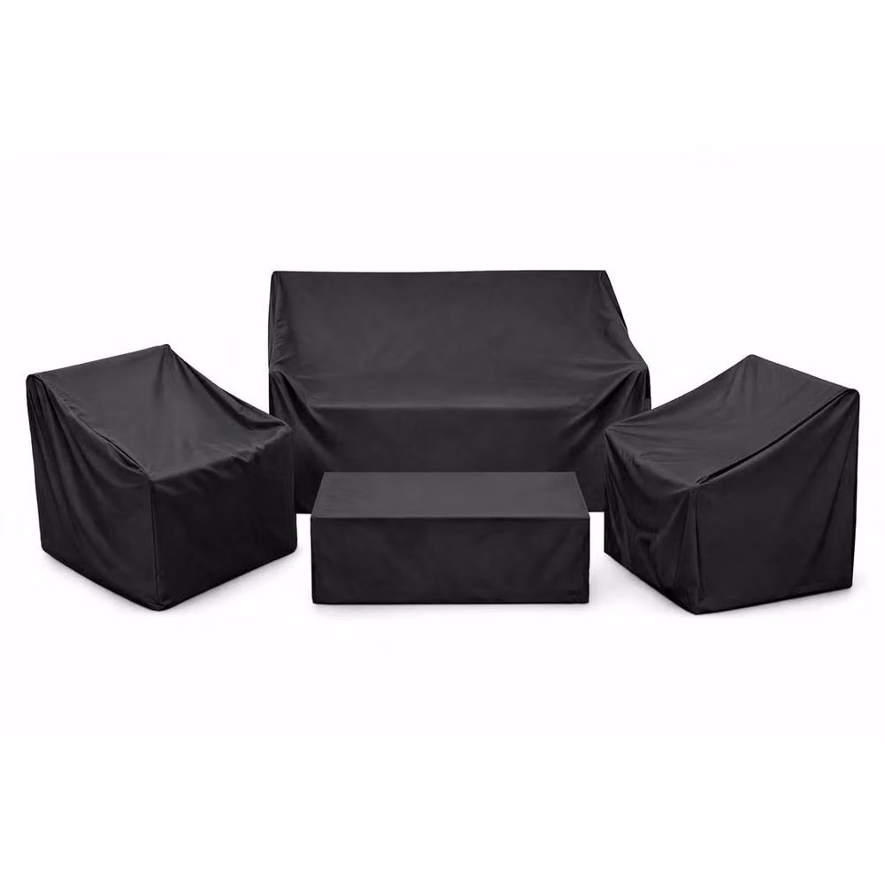 FLAVORA 4 Pack Waterproof Outdoor Patio Furniture Covers in Black – 4