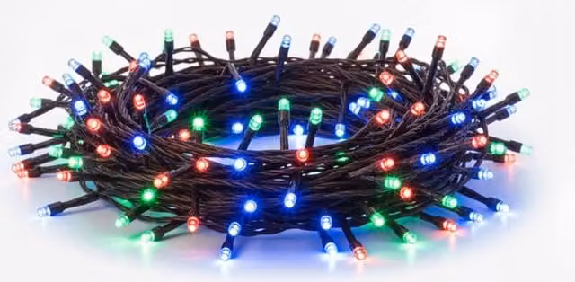 Pegdev RGB LED Cluster Lights with Flash, Multicolour, Black Cable, Connectable, 5m – 1