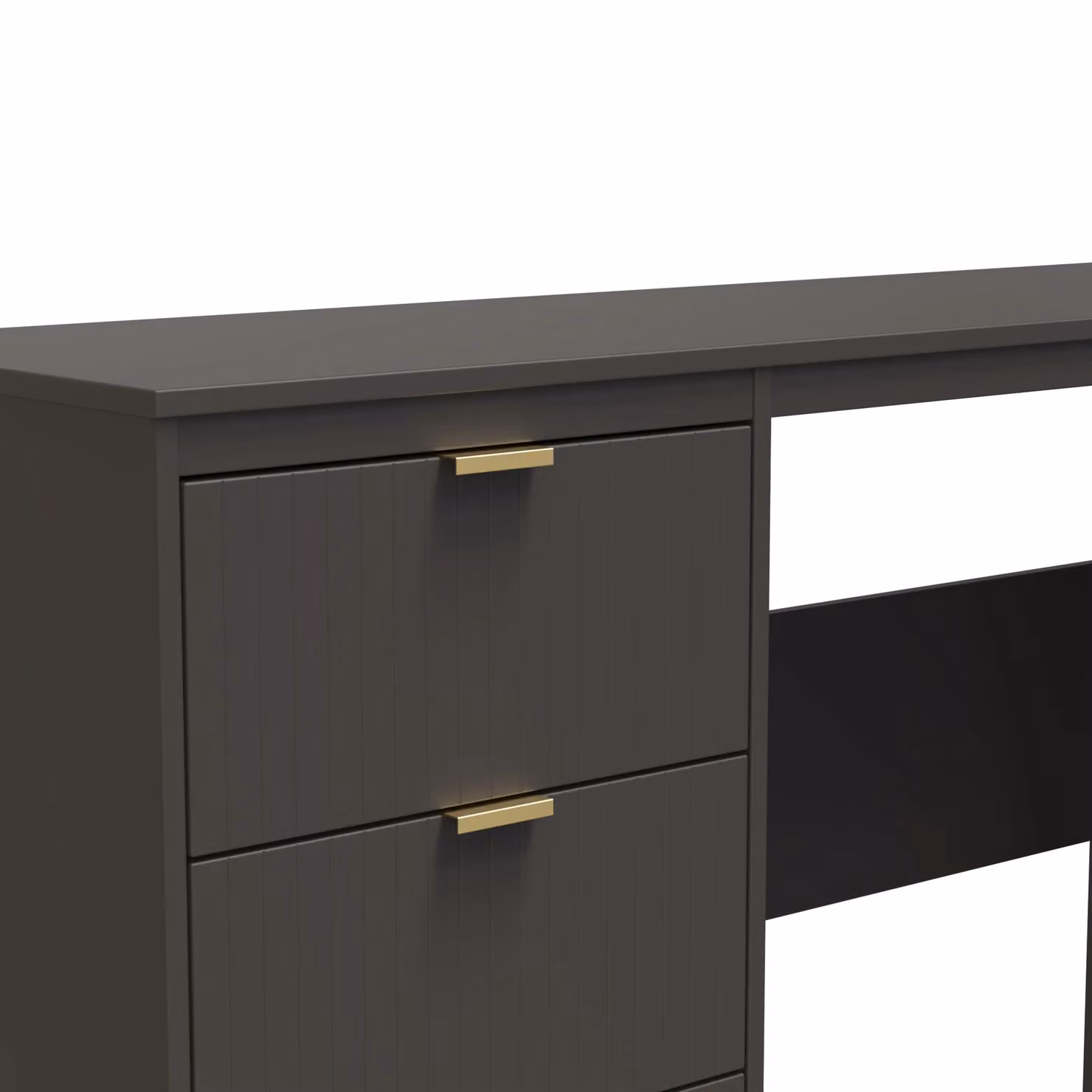 Ready Assembled 2 U Denver 3 Drawer Desk in Dark Grey – 3