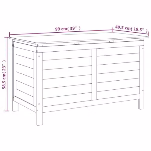 vidaXL Garden Storage Box in Anthracite, Solid Fir Wood, W/D/H: 99 x 49.5 x 58.5 cm – 3