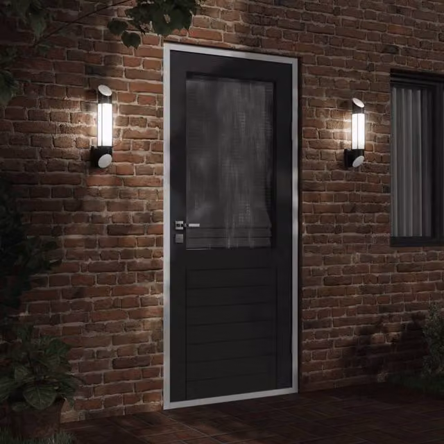 Berkfield Home Set of 2 Black Stainless Steel Outdoor Wall Lights – 1