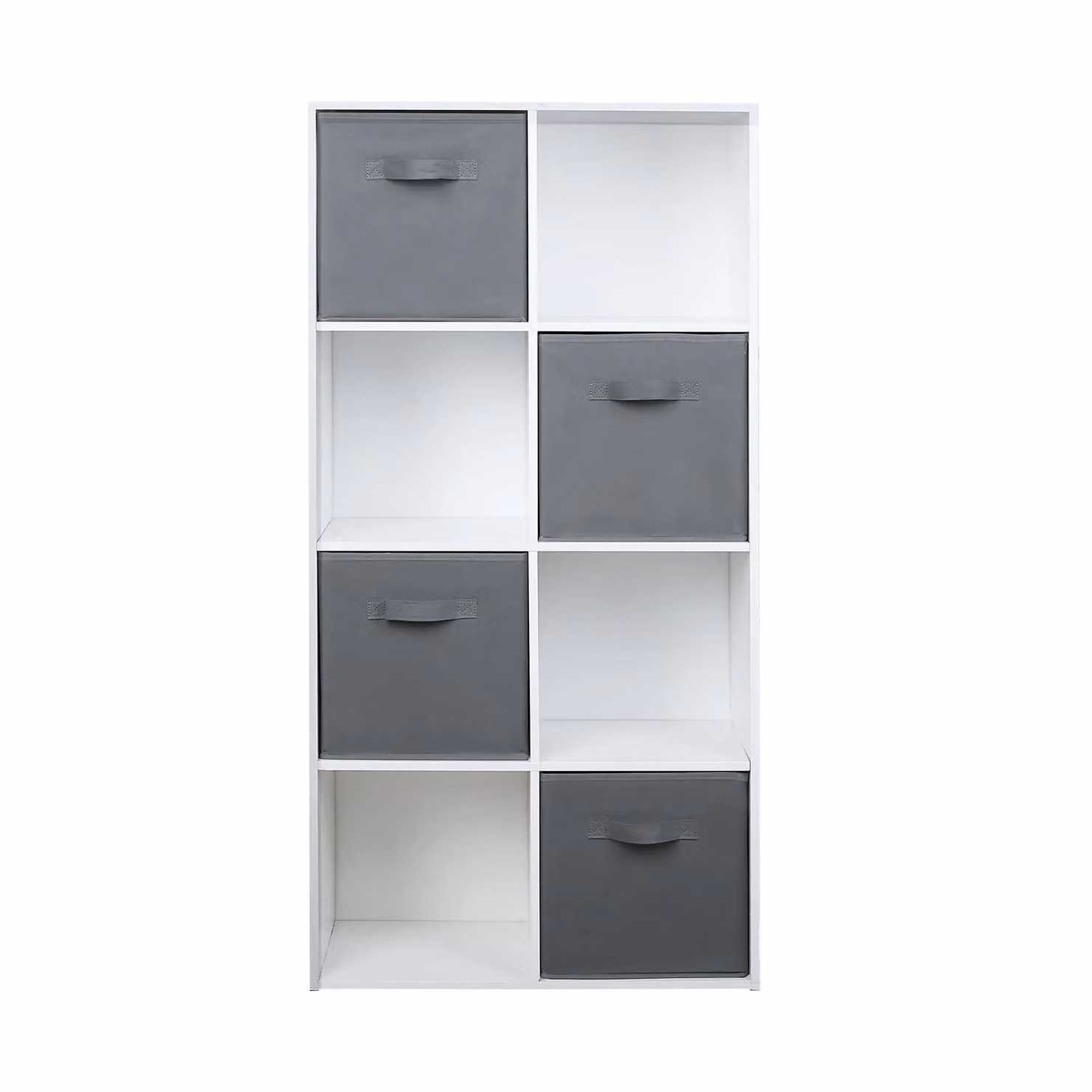 Home Garden Direct Jane 2x4 Cube Storage Unit with Baskets in White – 2