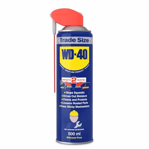 WD-40 Multi-Purpose Aerosol Lubricant and Cleaner with Smart Straw, 500 ml, Blue