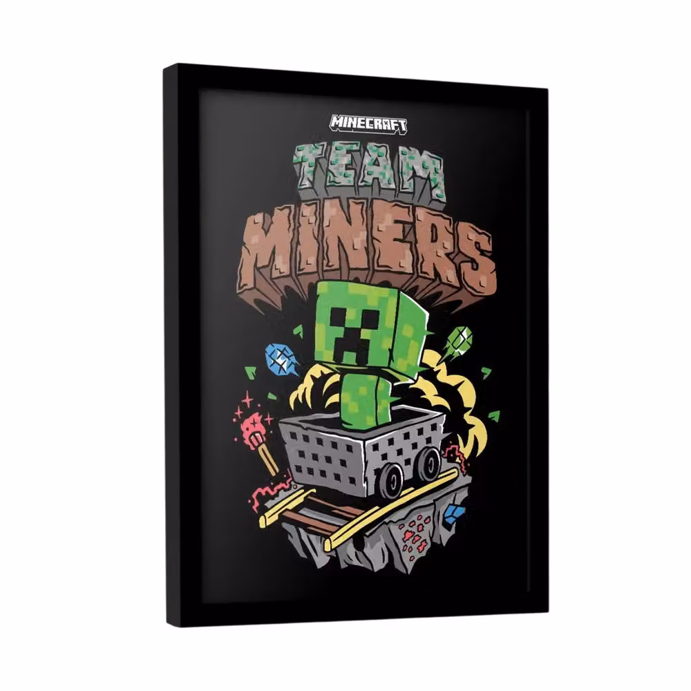 Minecraft Team Miners Multicolour Framed Paper Poster – 2