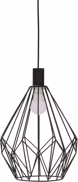 Interiors by Premier Orsina Black Metal and Glass Industrial Lantern Pendant Light
