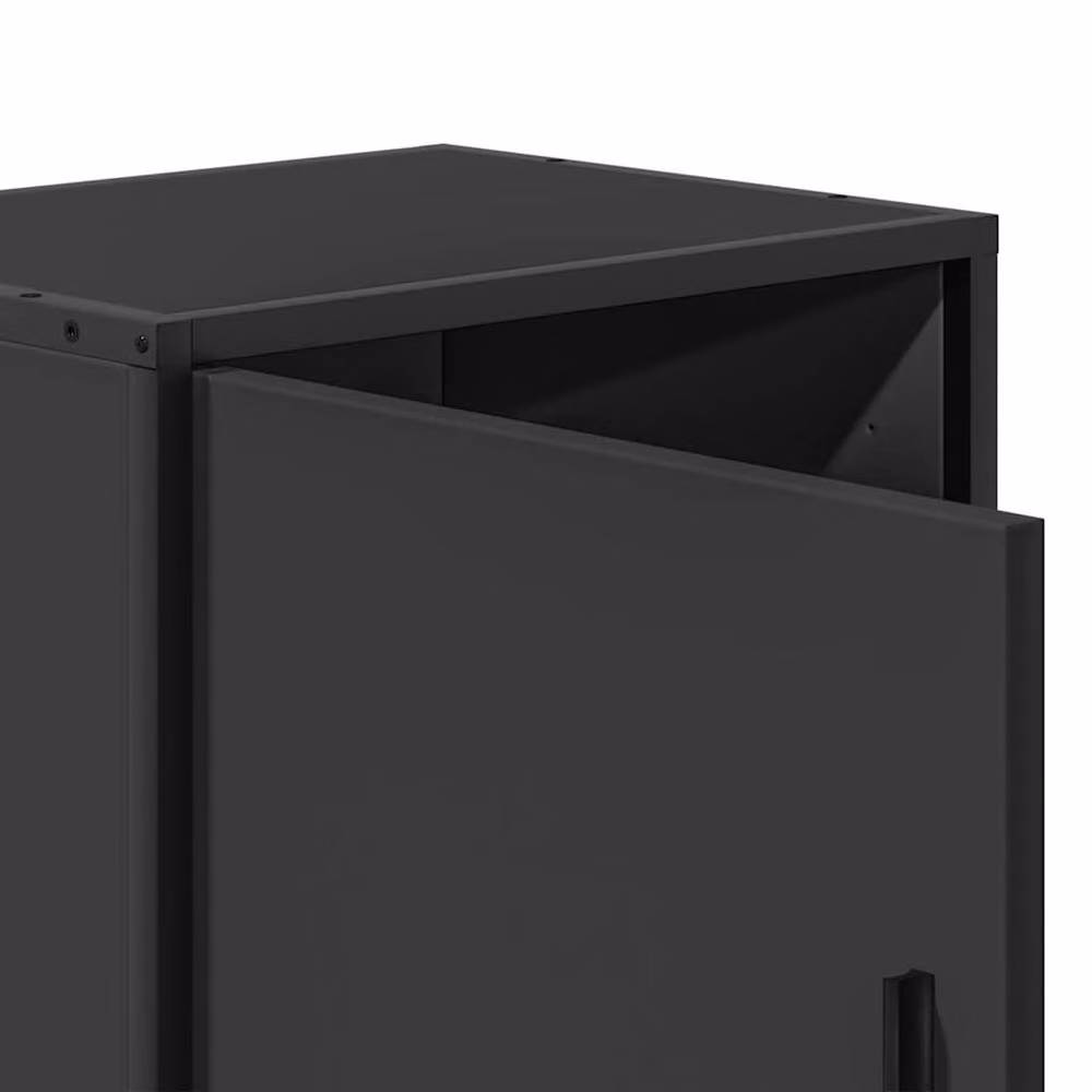 Berkfield Home Set of 2 Black Bedside Cabinets in Engineered Wood and Metal, W: 40 cm, D: 31 cm, H: 50 cm – 7