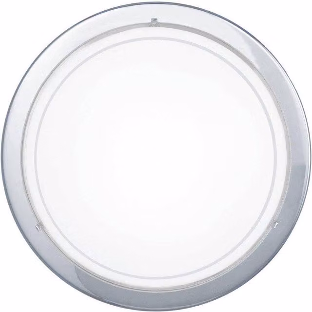 Eglo Planet 1 Chrome Metal and Glass Semi Sphere Flush Wall Light in Silver and White – 1