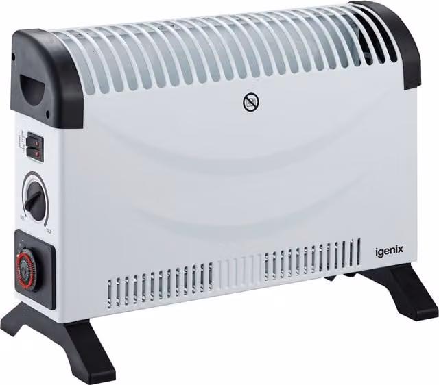 Igenix IG5250 Portable Electric Low Energy Convector Heater with Adjustable Thermostat, 24 Hour Timer and Overheat Protection, 2000 W, White – 1