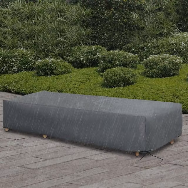 OUTSUNNY Grey Water-Repellent Oxford Fabric Corner Sofa Cover – 1