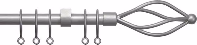 Terrys County 19mm Bay Window Curtain Pole in Silver
