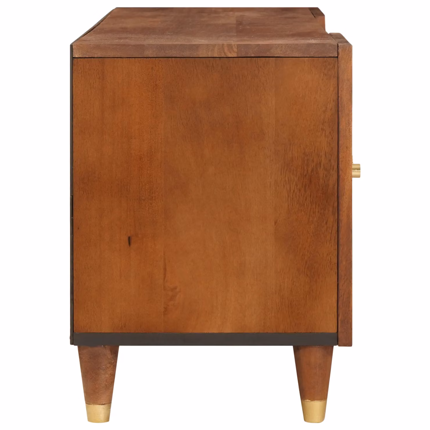 Berkfield Home Media Storage Cabinet in Brown Mango Wood and Cane – 3