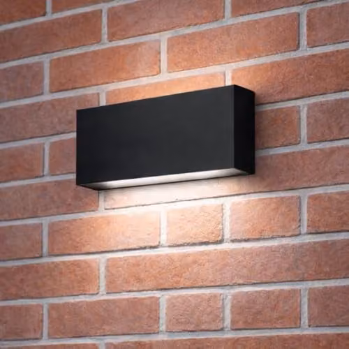 CGC Lighting Darna Black Slim LED Outdoor Up and Down Wall Light, 4000k Cool White, IP65 Waterproof