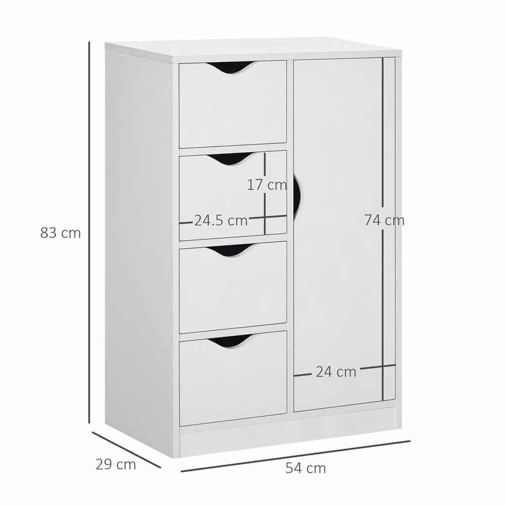 EONLION White Freestanding Bathroom Floor Cabinet with Internal Drawers and Shelves – 2