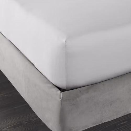 Bianca 400 Thread Count Cotton Mako Satin King Fitted Sheet, Grey, W/D/H: 180 x 200 x 36 cm