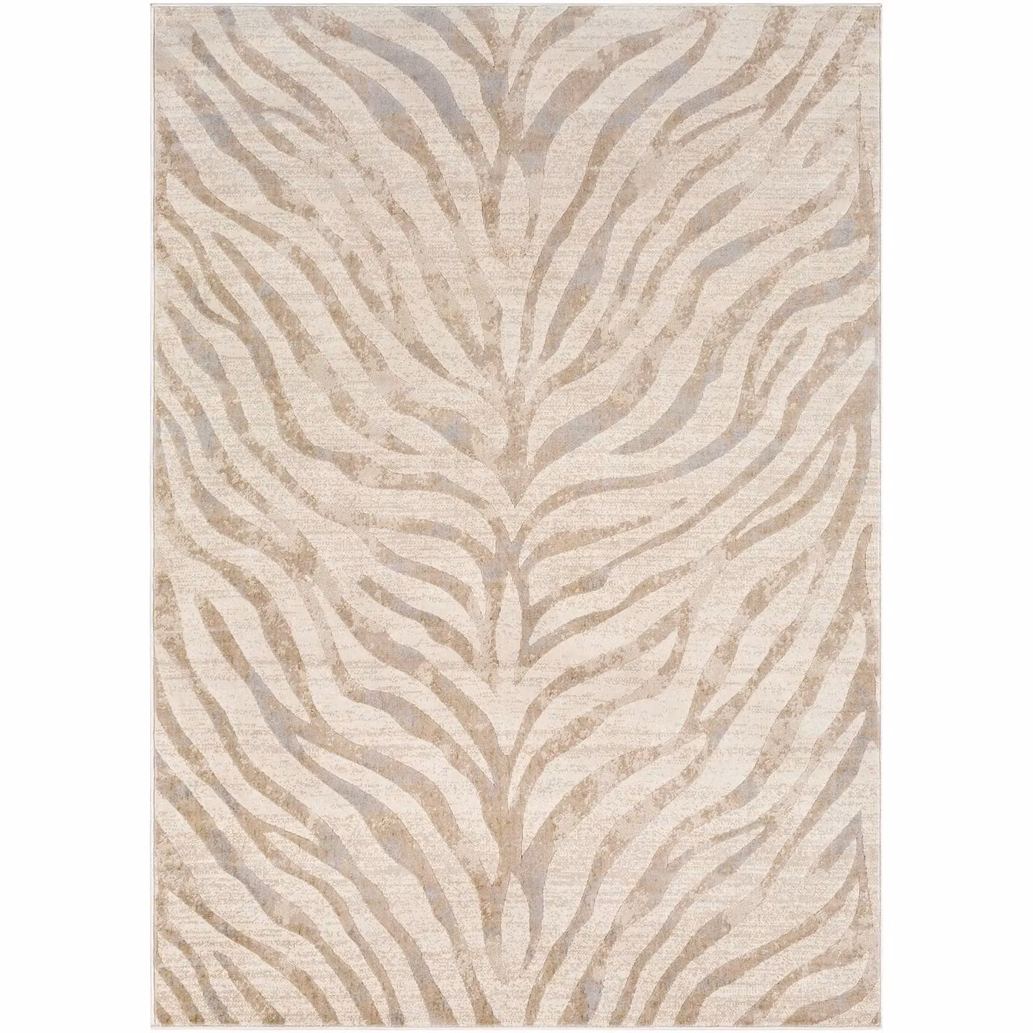 Livabliss Boho Zebra Animal Print Rug in Grey, Beige and Yellow, W/D/H: 120 x 170 cm – 2