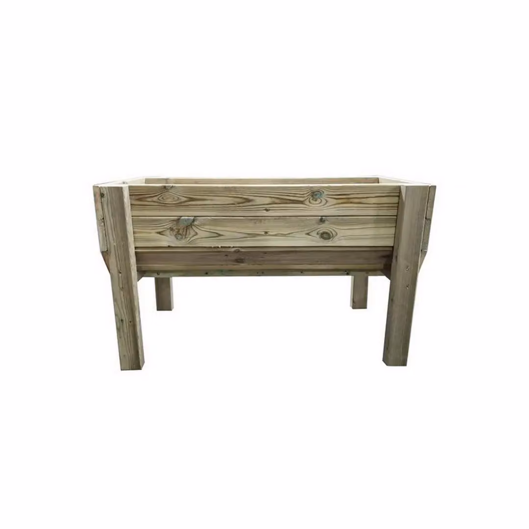 Churnet Valley Garden Furniture Ltd Multi Pack of 3 Wooden Veg Trug Planters in Brown, Width: 150 cm – 1