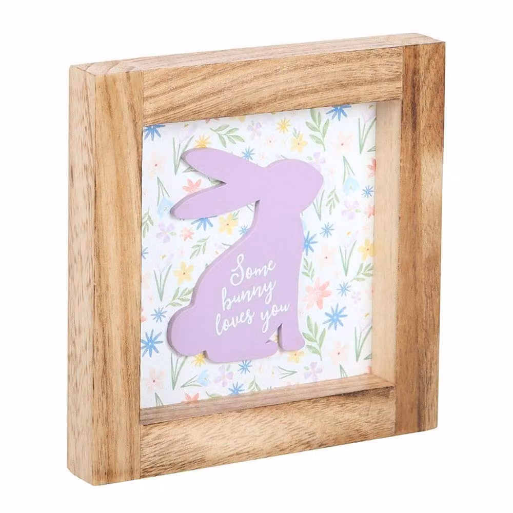 Something Different Some Bunny Loves You Multicolour Wooden Framed Wall Plaque – 2