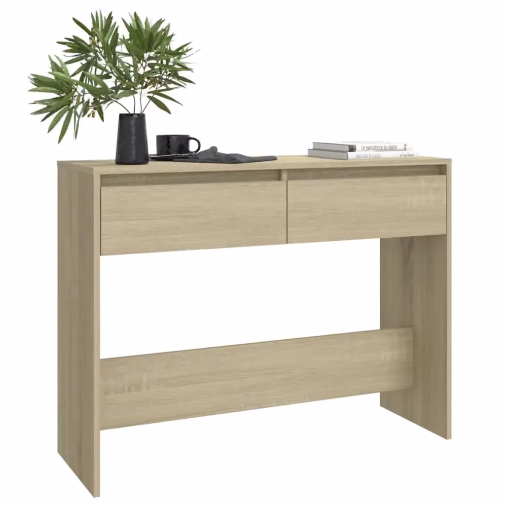 Berkfield Home Sonoma Oak Console Table in Brown, W/D/H: 100 x 35 x 76.5 cm – 3