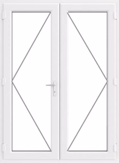 Crystal Direct Master French Door Left Hand in White, W: 139.0 cm, H: 205.5 cm