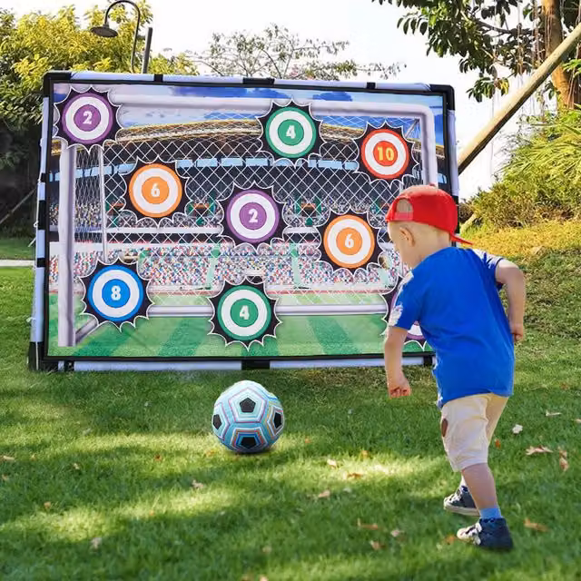 Livingandhome Football Game Target Toy Set for Kids in Multicolour and White