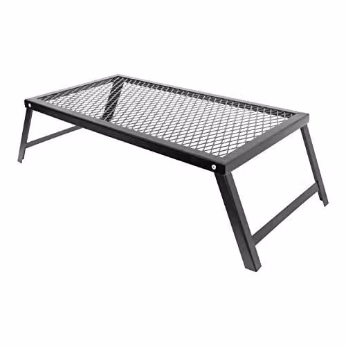 Milestone Camping 63989 Heavy Duty Folding Campfire Grill in Black, W/D/H: 55 x 30 x 18 cm