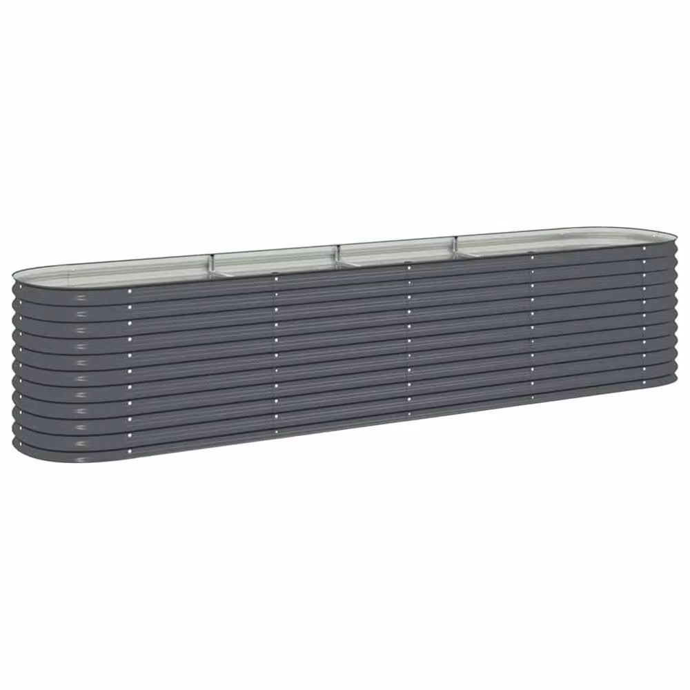 Berkfield Home Garden Galvanised Steel Raised Bed in Grey, W/D/H: 400 x 80 x 81 cm – 2