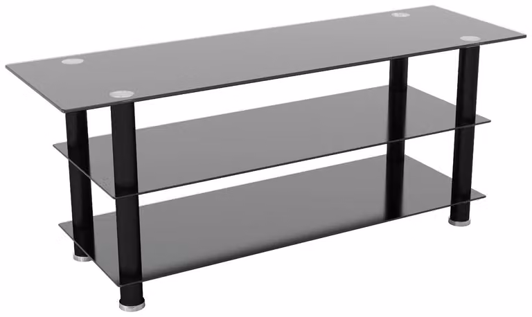 AVF Modern Black Glossy Glass TV Stand for up to 65 Inch Screens W/D/H: 125 x 40 x 50 cm