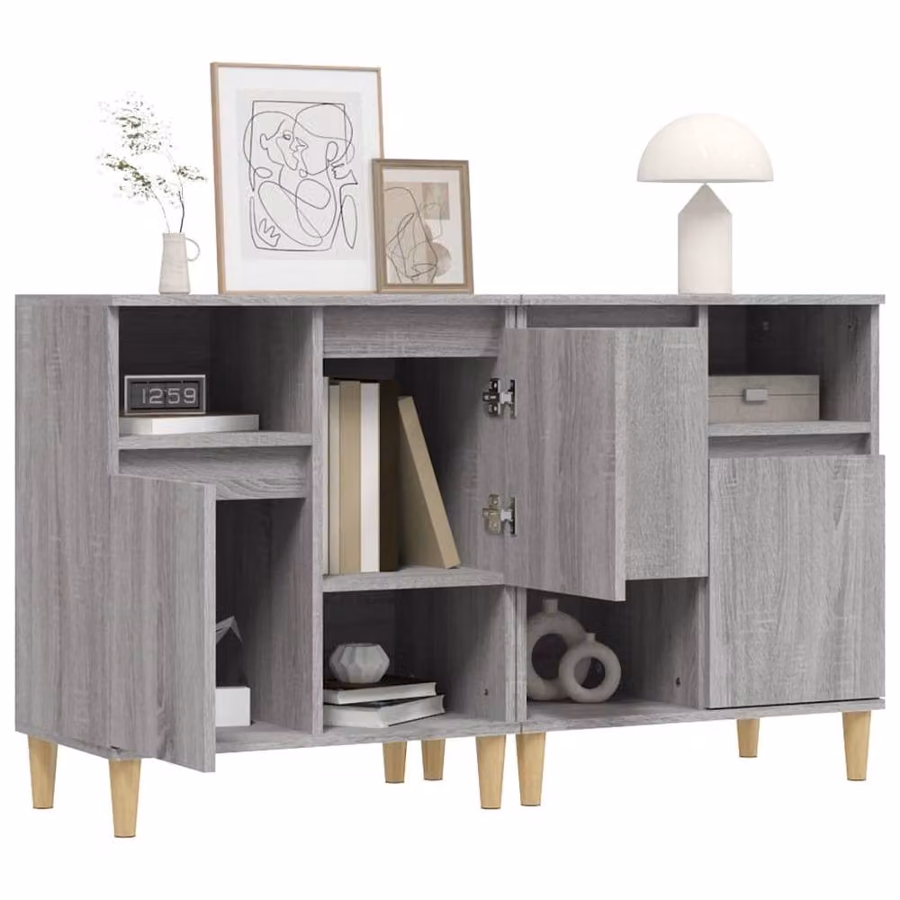 Berkfield Home Set of 2 Grey Sonoma Sideboards in Engineered Wood, W/D/H: 60 x 35 x 70 cm – 3