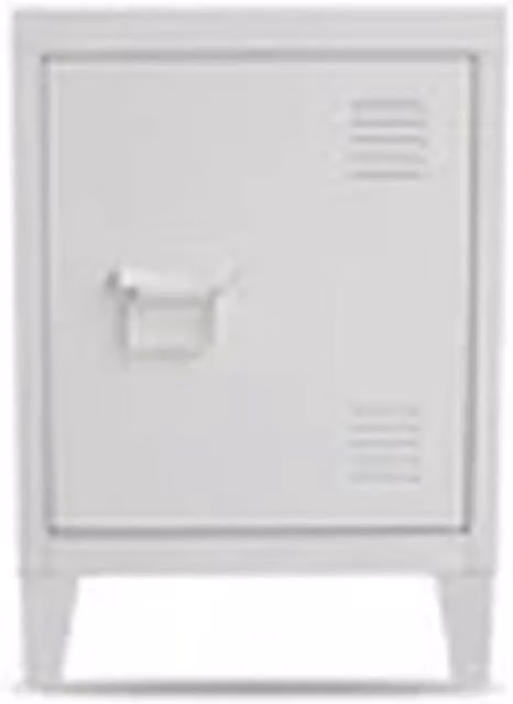 Kelvenix White Lockable Metal Storage Cabinet for Bedroom or Home Office W/D/H: 50 x 30 x 40 cm