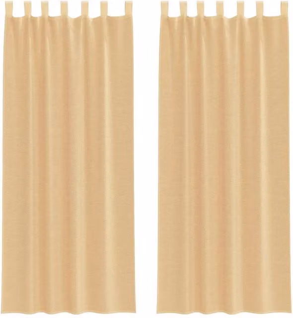 Berkfield Home Sand Voile Curtains with Rod Pockets, 2 Pack, W: 140 cm, H: 260 cm
