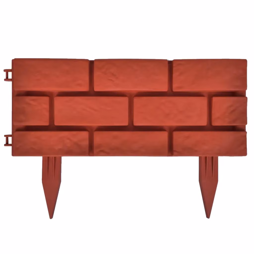 Berkfield Home Red Brick Design Plastic Lawn Divider, 11 Pieces – 3