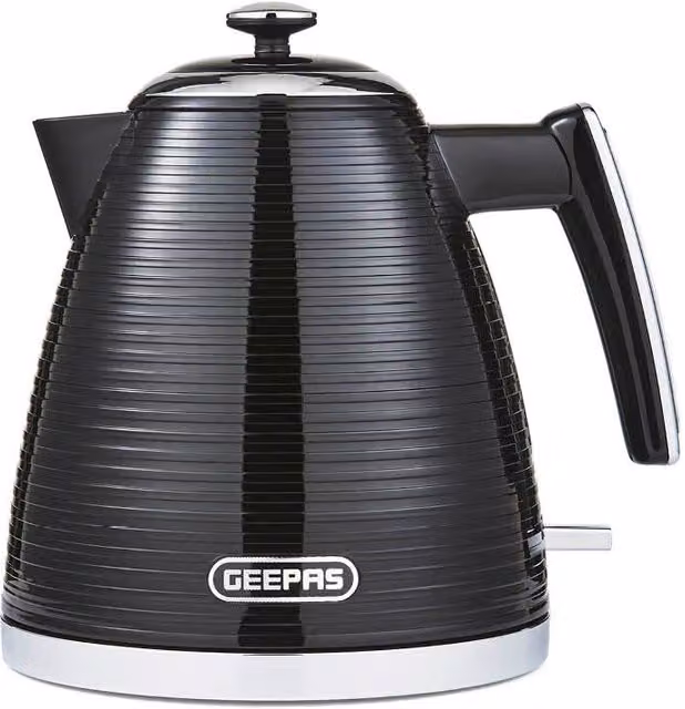 Geepas Linear 1.7 l Electric Cordless Kettle with Rapid Boil and Auto Shut-off in Black