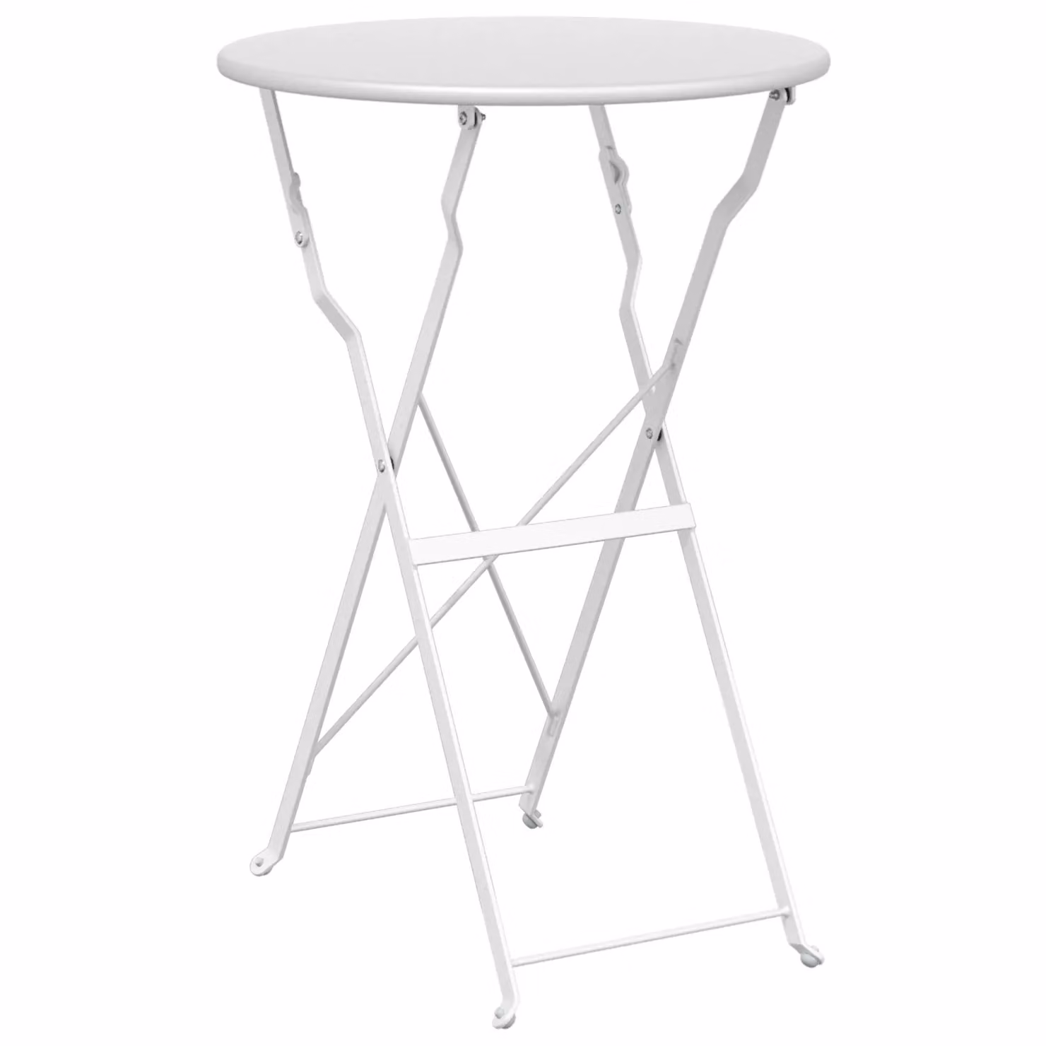 Berkfield Home Folding Bistro Table in White Powder-coated Steel, W/D/H: 50 x 50 x 71 cm – 2