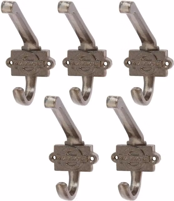 Hammer and Tongs London Underground Hat and Coat Hook, Pack of 5, Grey and Brown, W: 5.5 cm, H: 10 cm – 1
