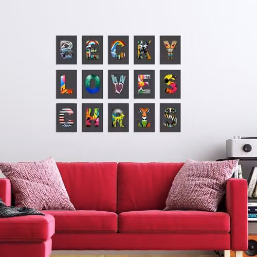 Artery8 Set of 50 Multicolour Street Art Graffiti Aesthetic A-Z Letter Postcards, W: 14.8 cm, H: 10.5 cm – 2