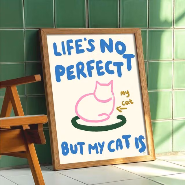 The Paper Tail My Perfect Cat Multicolour Art Print, W: 14.8 cm, H: 21.0 cm – 1