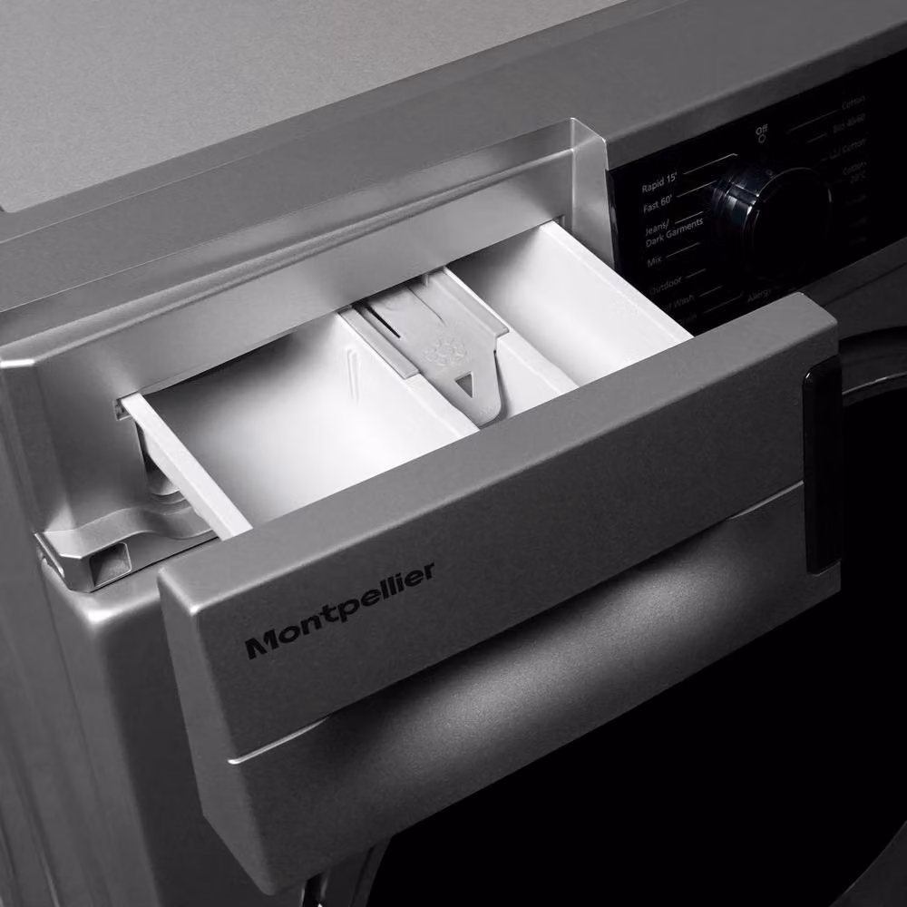 Montpellier Silver 8kg Front Loader Freestanding Washing Machine with 1400 RPM and Quick Wash Function, Energy Rating A – 6