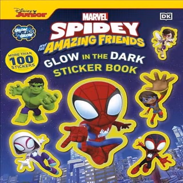 DK Marvel Spidey & His Amazing Friends Glow in the Dark Stickers, Multicolour