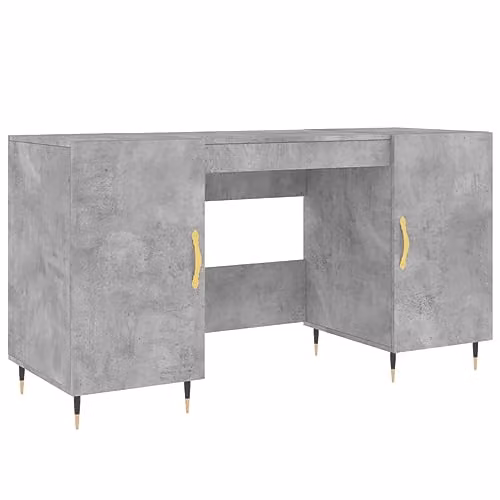 vidaXL Modern Writing Desk in Concrete Grey, W/D/H: 140 x 50 x 75 cm – 1