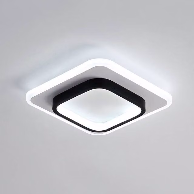 Pheashine White and Black Square LED Slim Ceiling Light, 21W, Cool White, 24 cm – 1