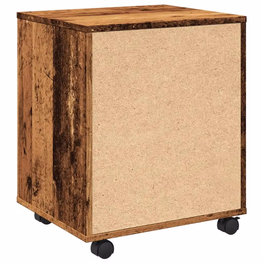 Berkfield Home Rolling Cabinet in Brown Old Wood, W: 45 cm, D: 38 cm, H: 54 cm – 4