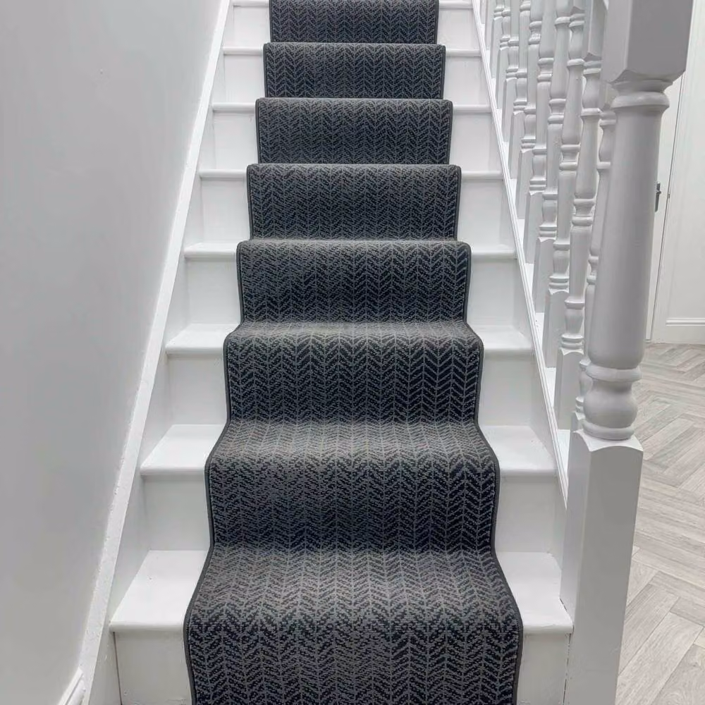 runrug Empire Stair Runner Carpet in Dark Grey, W/D/H: 70 x 480 cm, 9mm Pile Height – 4