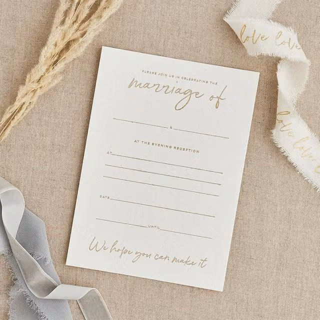 Club Green Gold and White Evening Invitations for Adults, Pack of 20