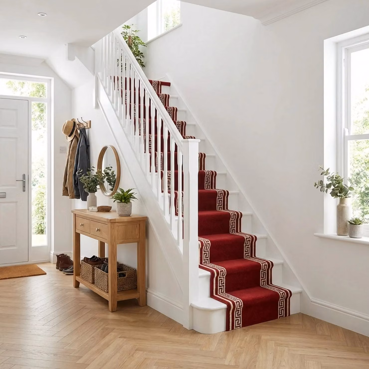 runrug Soft and Durable Stair Runner Carpet in Red, W: 80 cm, L: 540 cm – 9