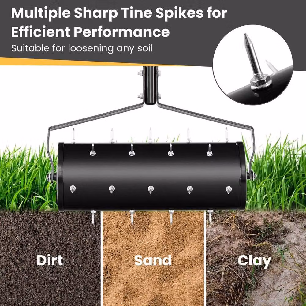 Kelvenix Heavy Duty Manual Lawn Aerator in Black – 6