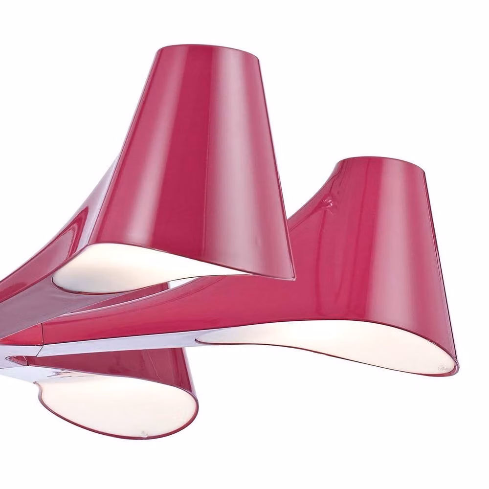 Netlighting Ora Telescopic Semi Flush Ceiling Light in Gloss Purple and Chrome with 6 E27 Sockets – 3
