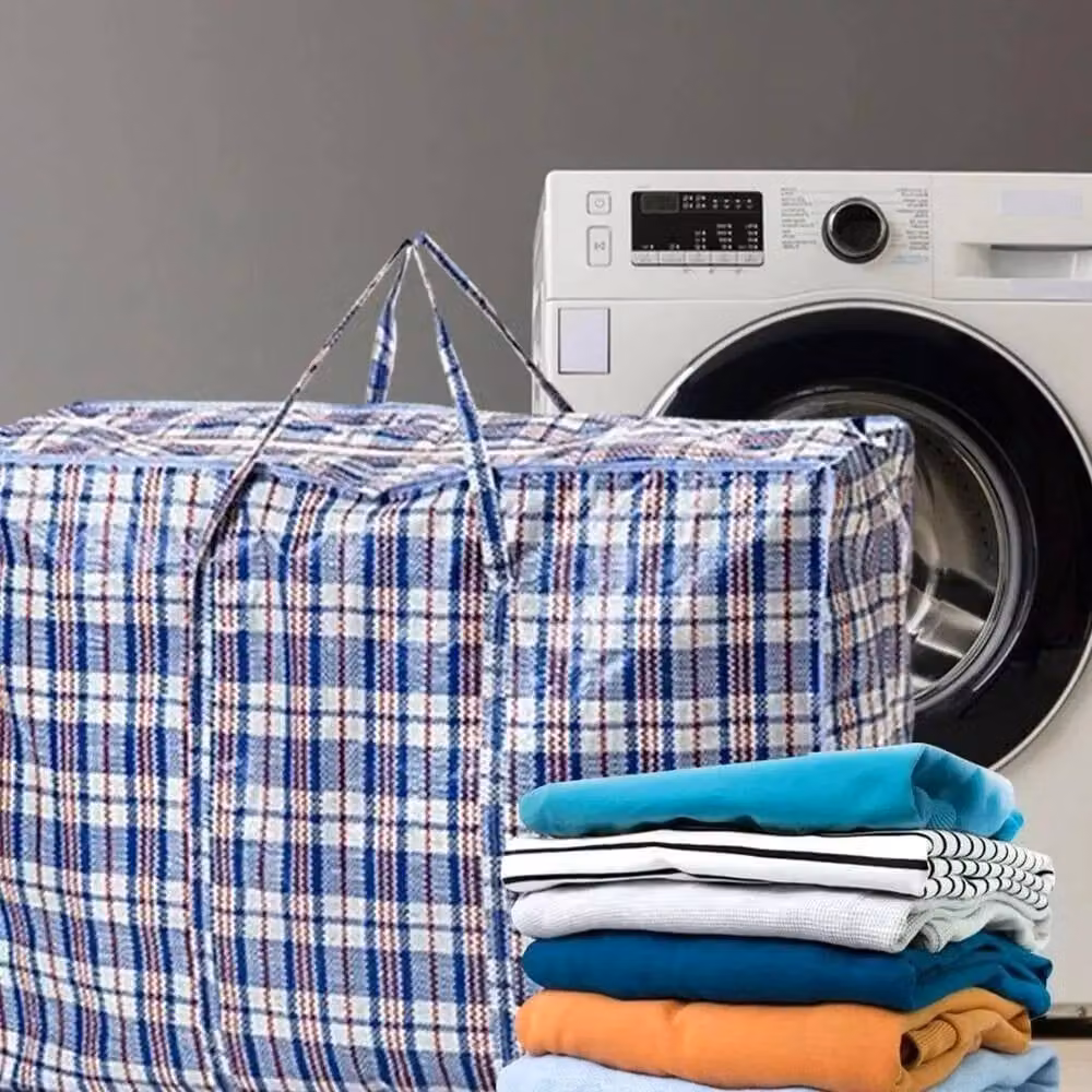 FORGEVIO Set of 5 Reusable Jumbo Laundry Bags with Zips, Multicolour, W: 100 cm, D: 60 cm – 3