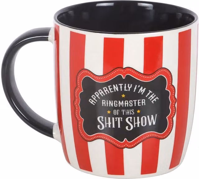 Something Different Ringmaster Striped Ceramic Mug, 370ml, Red – 1