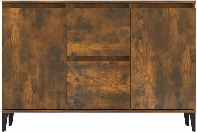 Berkfield Home Smoked Oak Sideboard in Brown, W/D/H: 104 x 35 x 70 cm