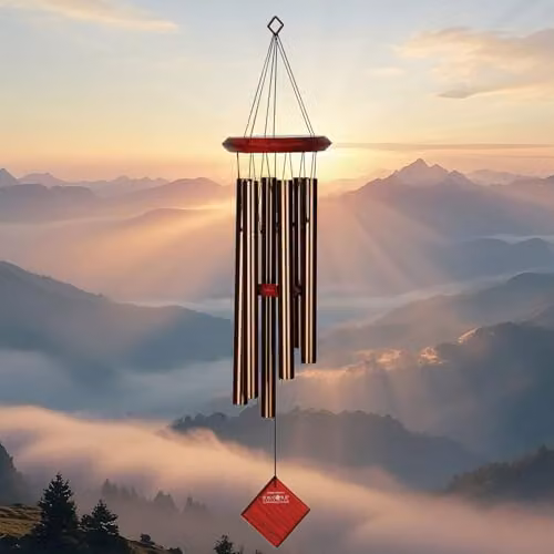 Woodstock Chimes Chimes of Pluto Windchime in Bronze Finish, H: 68.58 cm – 2